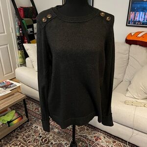 Pink Clover Carson Crew Neck Button Detail Sweater Size M